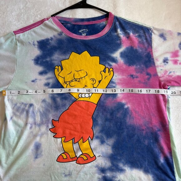The Simpsons Juniors Lisa Skimmer T-Shirt Tie-Dye Graphic Multicolor Size M - Picture 6 of 10